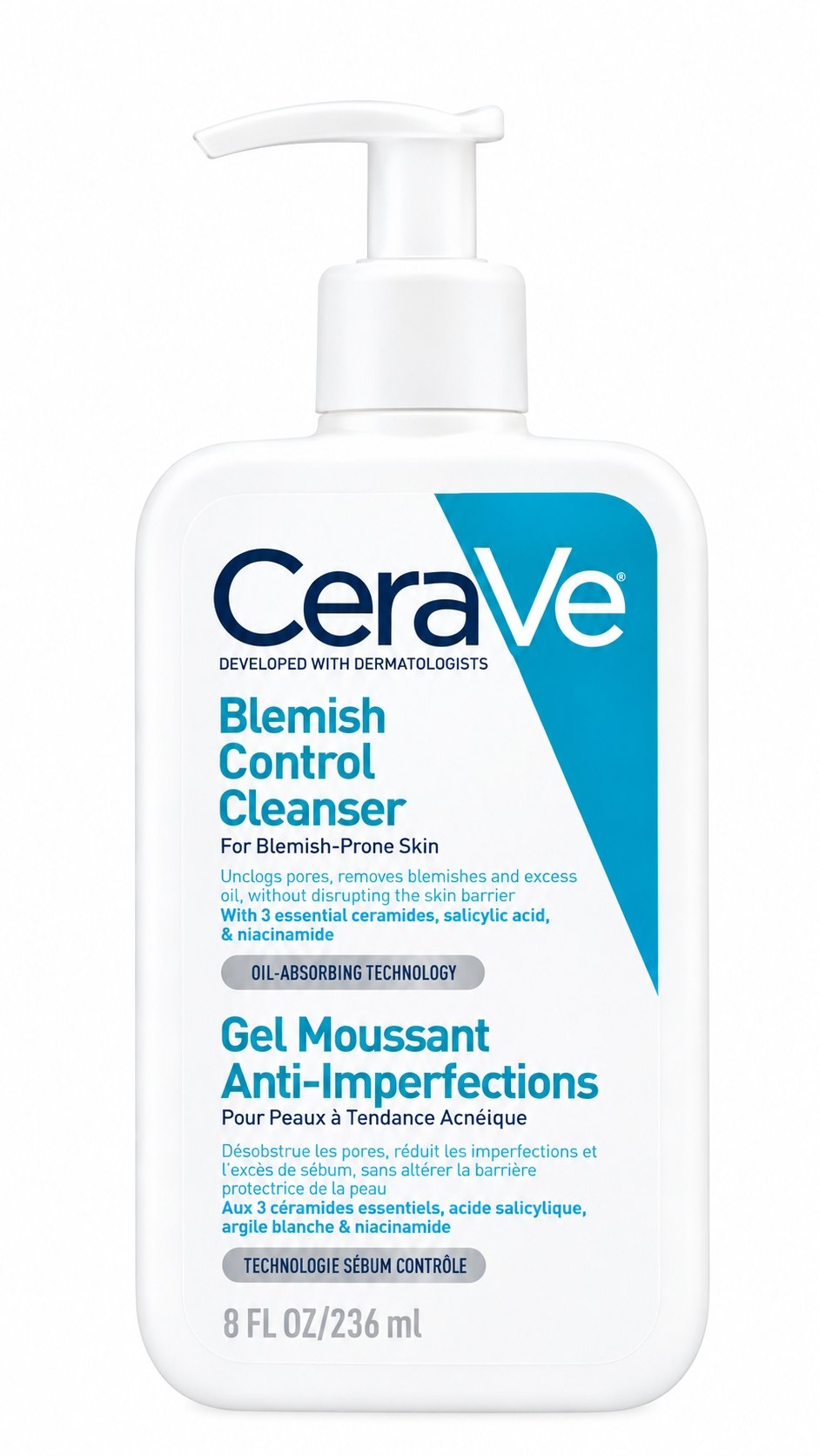 ژل شستشو صورت سراوی مدل Blemish Control مناسب پوست چرب و دارای آکنه حجم 236 میل